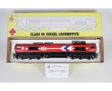 Aristo Craft - A boxed Aristo Craft ART-23200 #1 Gauge / 1:29 scale EMD Class 66 Diesel Locomotive. The model in red HGK live