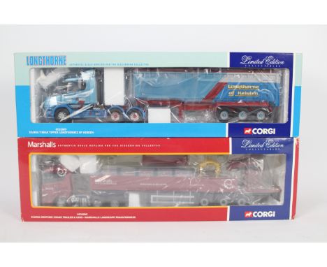 Corgi - A pair of boxed 1:50 scale Limited Edition diecast trucks from Corgi. Lot consists of CC12809 Scania T Bulk Tipper 'L