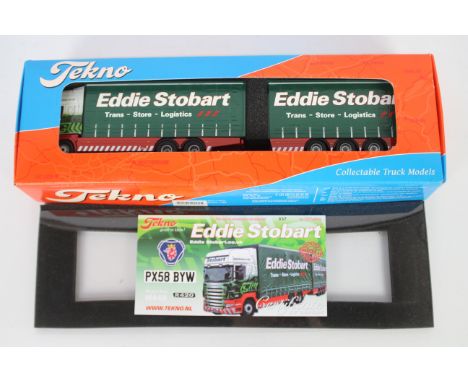 Tekno - A boxed Limited Edition 1:50 scale Tekno #9932 Scania R-series Topline Combi Curtainsider in 'Eddie Stobart' livery. 