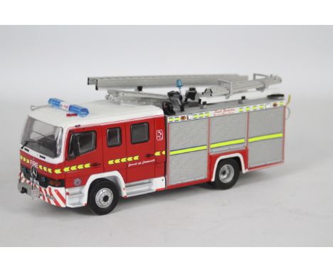 Fire Brigade Models - A white metal and resin Mercedes Fire Engine in South Yorkshire Fire And Rescue livery in 1:50 scale. T