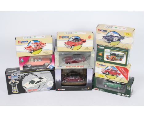 Corgi - Solido - 10 x boxed models in 1:43 scale including James Bond Anniversary Lotus Esprit &amp; Jaws figure # 65001, Ins