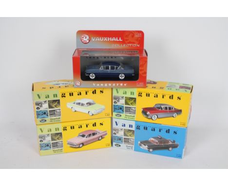 Corgi Vanguards - 5 boxed Vauxhall PA Velox and Cresta limited edition models including a maroon &amp; silver car # VA06403, 