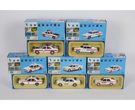 Vanguards - Five boxed diecast 1:43 scale 'Police' vehicles from Vanguards. Lot includes VA05207 Ford Granada Mk.I 3.0S 'Esse