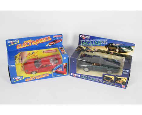 Corgi Super Electronics - 2 x boxed models, Ferrari F40 # 94625 and Jaguar XJS Convertible # 94635. Both cars appear in Mint 