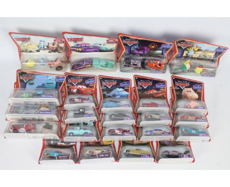 Disney, Pixar, Mattel - 23 carded diecast 'Disney Pixar Cars' model vehicles and sets by Mattel . Lot includes ''Supercharged