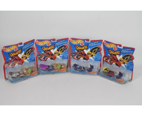 Hot Wheels - 4 x Rare unopened Hot Wheels Crashers from 1998. Baja Bruiser # 21656, Boulder Basher # 21660, Rash 1 # 21658 an