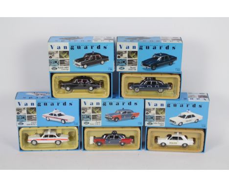 Vanguards - Five boxed diecast 1:43 scale 'Police' vehicles from Vanguards. Lot includes VA08601 Jaguar XJ6 Series I 'Thames 