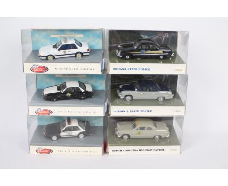 White Rose - 6 x boxed limited edition American Police cars in 1:43 scale, three Ford Mustangs and three 1949 Ford Tudor seda