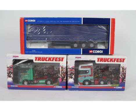 Corgi - Two boxed 1:50 scale Limited Edition diecast 'Truckfest' trucks including CC13704 Scania R Series 'Pollock (Scotrans)