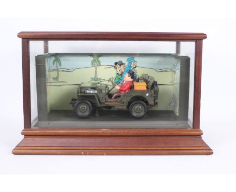 Gate - A 1:18 scale Gate 'Laurel &amp; Hardy Jeep' in display case. The model appears to be in Mint condition and is surround