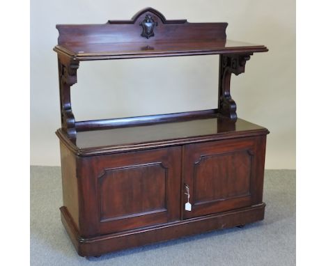 A Victorian mahogany buffet, with a gallery back, 115cm