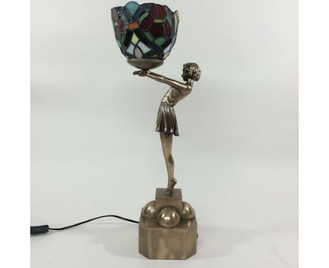 A Tiffany style figural table lamp, 56cm tall