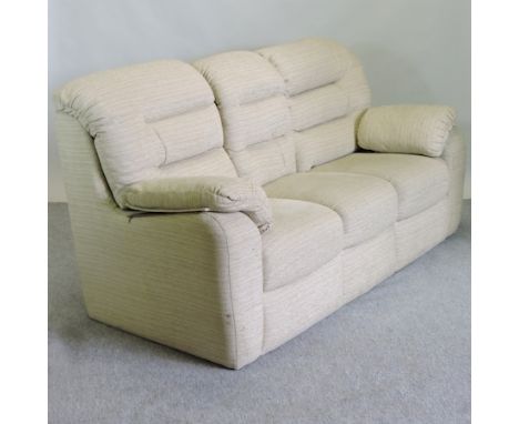 A contemporary cream upholstered sofa, 220cm