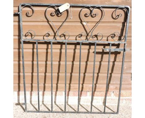 A black wrought iron garden gate, 87 x 92cm