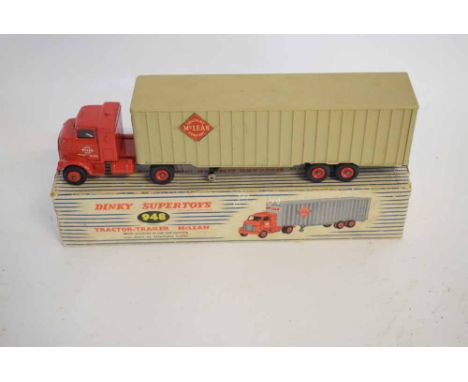 Boxed Dinky Supertoy 948 tractor trailer by Maclean (playworn condition with damaged back doors) 