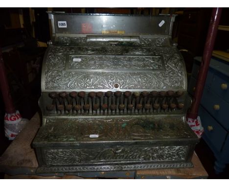 A late 19th century American cash register, The National Cash Register Company of Dayton, Ohio, USA, model 38, number 113255,