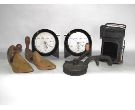 A pair of 20th century Bakelite cased Pye stop clocks marked W G Pye & Co Limited, Cambridge together with a pair of vintage 