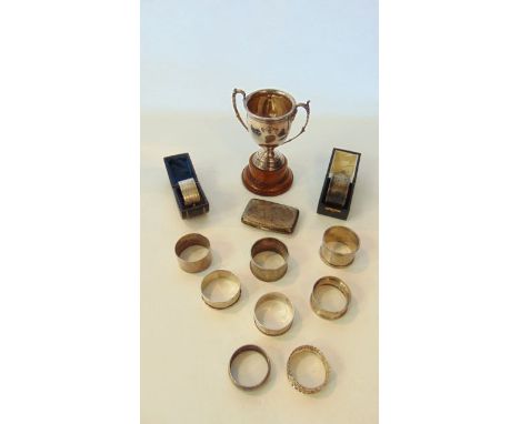 A miscellaneous collection of ten silver napkin rings, various makers, Birmingham, London & Sheffield, 1870 - 1946, various d