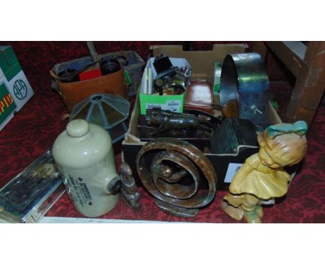 A miscellaneous collection to include cased Omega binoculars, cased gentleman's vanity set, Ronson and other lighters, a poli