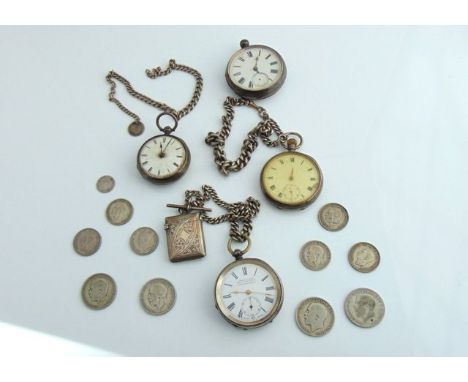 A silver open-faced Acme Lever pocket watch, H. Samuel, Manchester, the white enamelled dial with black Roman numerals, subsi