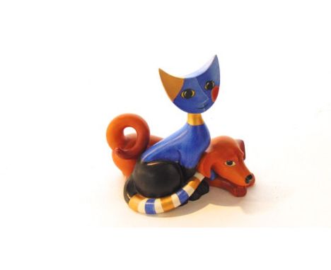 A Goebel Rosina Wachtmeister group of a cat and dog - Bella e Oskar (boxed)