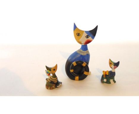 A Goebel model of a cat by Rosina Wachtmeister - Massimo (boxed) together with a further group of a cat and a kitten by Rosin