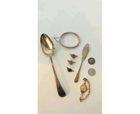 A George III silver Old English pattern tablespoon, George Smith (II) & Thomas Hayter, London, 1792, the handle with bright-c
