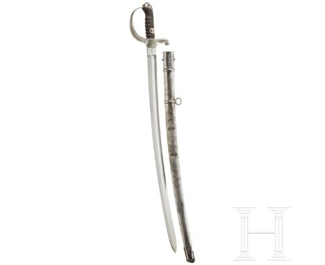 Säbel M 1869 für Mannschaften der k.u.k. Kavallerie   Massive, beidseitig gekehlte Keilklinge (Herstellermarke verputzt). Eis