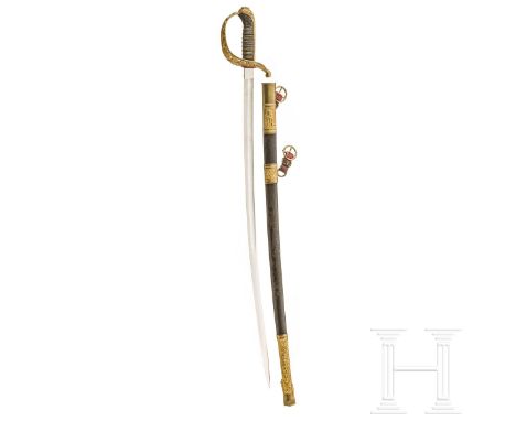 Säbel M 1889 für k.u.k. Staatsbeamte   Vernickelte, beidseitig gekehlte Rückenklinge, beidseitig mit der geätzten Chiffre "FJ