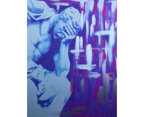 Steve Blades, "2020", unframed acrylic and silk based paint on deep edge canvas, 2021, 36 x 28in. My inspiration behind this 