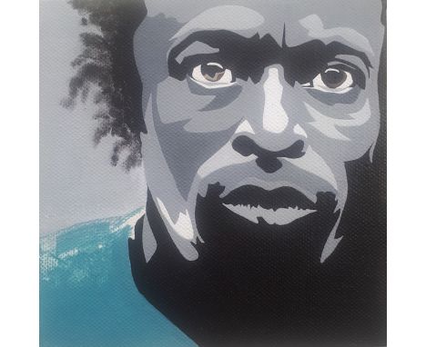 Nadezhda, "Miles Davis study", unframed acrylic on canvas, 2020, 14 x 14cm. As part of my series of paintings of musicians wh
