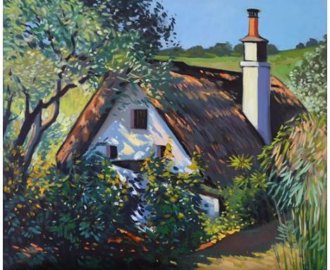 Raymond Balfe, "Cottage in Santa Lucia", unframed oil on canvas, 2021, 60 x 50cm. The first thing that struck me about this l