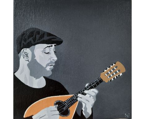 Nadezhda, "Mandolino Napolitano", unframed acrylic on canvas, 2020, 14 x 14cm. During the 2020 lockdown I created a series of