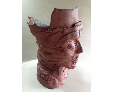 Susan Isaac, "Open Cast 3", ceramic sculpture, 2019, 34 x 20 x 27cm. Part of a series exploring concepts of memory. Stoneware