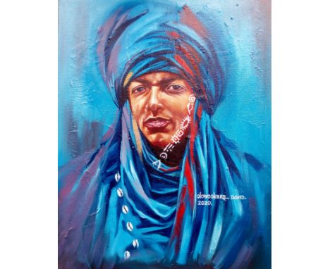 Olowookere David Ayobami, "The Tuaregs I", unframed oils on canvas, 2020, 16in x 20in each. The Tuareg people are a large ber