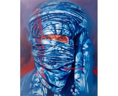 Olowookere David Ayobami, "The Tuaregs II", unframed oils on canvas, 2020, 16in x 20in each. The Tuareg people are a large be