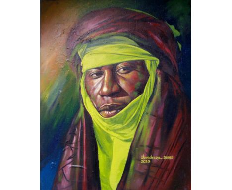 Olowookere David Ayobami, "The Tuaregs III", unframed oils on canvas, 2020, 16in x 20in each. The Tuareg people are a large b
