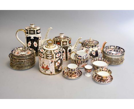 An assembled collection of Royal Crown Derby imari tea and coffee waresassorted datespredominantly pattern 2451, comprising s