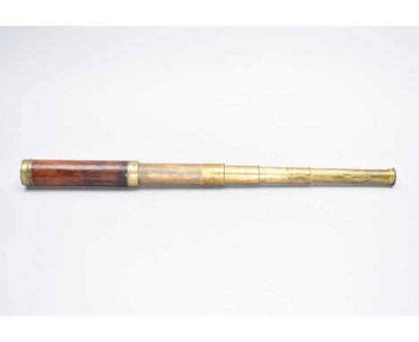 A mahogany mounted brass four-draw telescope, Carpenter &amp; Westley, London, together with a cased WWII era marine or aviat