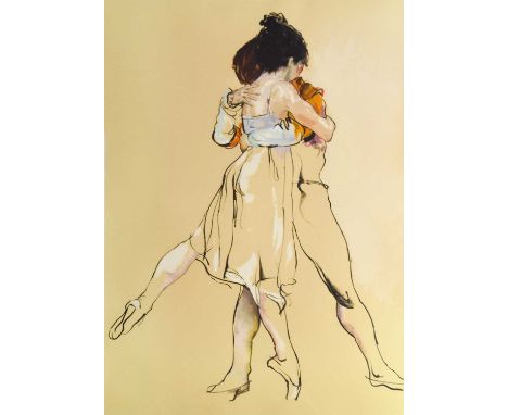 Donald Hamilton Fraser (Scottish 1929-2009) Embracing Ballet Dancers, signed bottom right, numbered 177/250 bottom left, scre