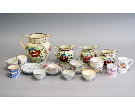 A mixed collection of British pottery and porcelain, late 18th/ and early-mid 19th centurycomprising four South Wales earthen