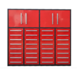 Steelman 7' Garage Cabinet Workbench (32 Drawers & 2 Cabinets)) - Red