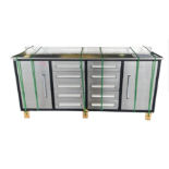 Steelman 7' Stainless Steel Garage Cabinet Workbench (10 Drawers & 2 Cabinets) - Grey