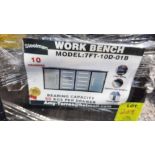Steelman 7' Stainless Steel Garage Cabinet Workbench (10 Drawers & 2 Cabinets) - Red