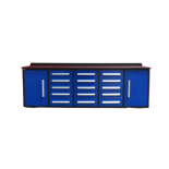 Steelman 10' Garage Cabinet Workbench (15 Drawers & 2 Cabinets) - Blue