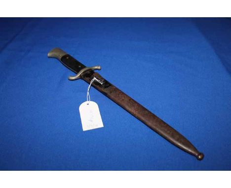 GERMAN WWII BAYONET WITH STEEL SCABBARD and a print - Bust of Hitler (2)