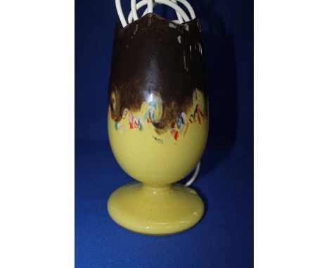 MONART GLASS YELLOW AND BROWN LAMP 