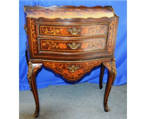 A DUTCH MARQUETRY COMMODE.