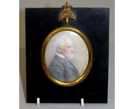 ELLA MIDDLETON Portrait of a bearded gentleman. Signed 6.5cms x 5.5cms.