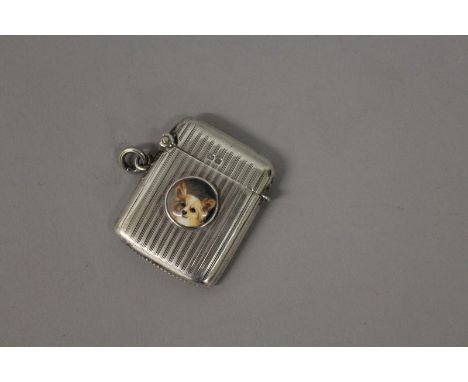 A SMALL VICTORIAN ENGINE TURNED VESTA Birmingham 1870.